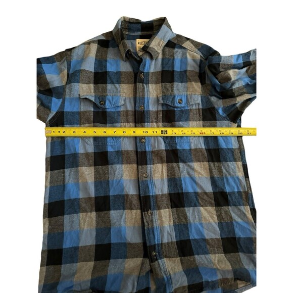 Red Head Brand Co. Blue Flannel Button‎ Down Size Medium - Picture 4 of 5
